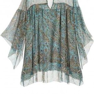 Calypso St Barth Silk Paisley Layered Boxy Top